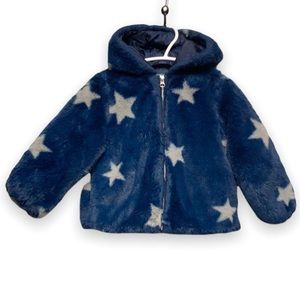 United Colors of Benetton Navy Star Children’s Teddy Bear Zip Up Coat